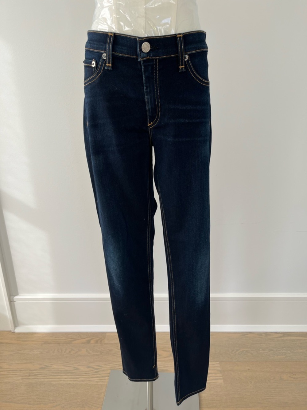 rag & bone Dark Blue Straight-Leg Jeans